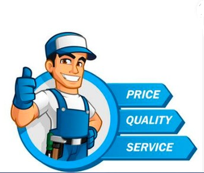 Cartoon Handyman Thumbs Up Price Quality Service Picture