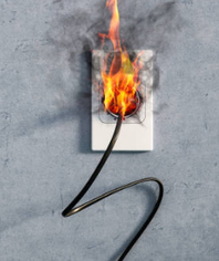 Electrical Plug on fire Picture